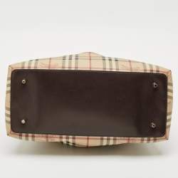 Burberry Beige/Brown Haymarket Check PVC Thornley Satchel