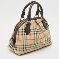 Burberry Beige/Brown Haymarket Check PVC Thornley Satchel