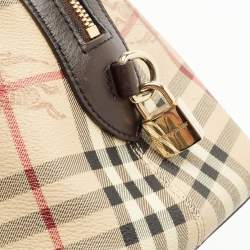 Burberry Beige/Brown Haymarket Check PVC Thornley Satchel