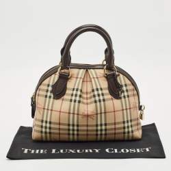 Burberry Beige/Brown Haymarket Check PVC Thornley Satchel
