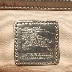 Burberry Metallic/Beige Nova Check PVC and Patent Leather Eden Tote
