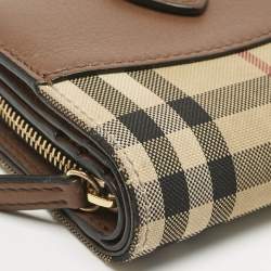 Burberry Beige/Brown Horseferry Check Canvas and Leather Finsbury Wallet