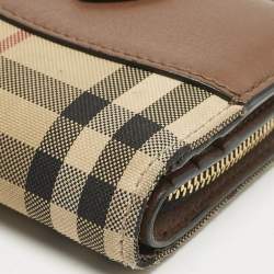 Burberry Beige/Brown Horseferry Check Canvas and Leather Finsbury Wallet