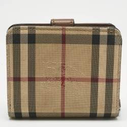 Burberry Beige/Brown Horseferry Check Canvas and Leather Finsbury Wallet