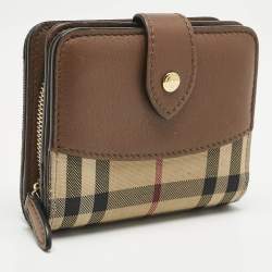 Burberry Beige/Brown Horseferry Check Canvas and Leather Finsbury Wallet