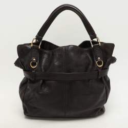 Burberry Brown Leather Belted Hobo