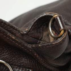 Burberry Brown Leather Belted Hobo