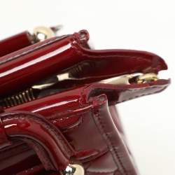 Burberry Red Quilted Patent Leather Manor Satchel