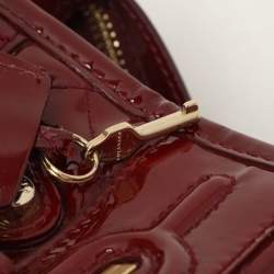Burberry Red Quilted Patent Leather Manor Satchel