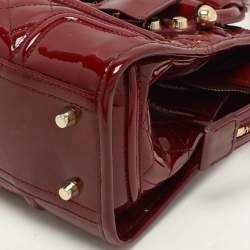 Burberry Red Quilted Patent Leather Manor Satchel