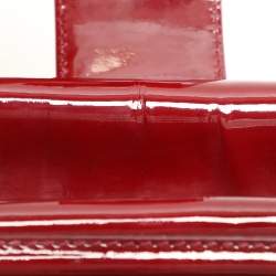 Burberry Red Quilted Patent Leather Manor Satchel