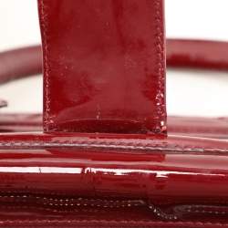 Burberry Red Quilted Patent Leather Manor Satchel