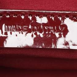 Burberry Red Quilted Patent Leather Manor Satchel