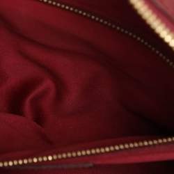 Burberry Red Quilted Patent Leather Manor Satchel