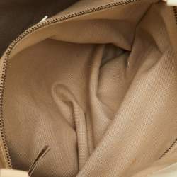 Burberry White/Beige Check Patent Leather Bilmore Tote