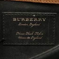 Burberry Cream/Brown House Check Canvas and Leather Macken Flap Crossbody Bag