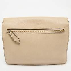 Burberry Cream/Brown House Check Canvas and Leather Macken Flap Crossbody Bag