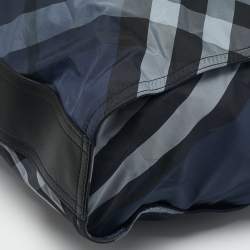 Burberry Blue Mega Check Nylon and Leather Buckleigh Tote