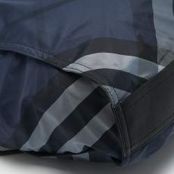 Burberry Blue Mega Check Nylon and Leather Buckleigh Tote