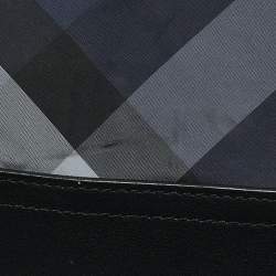 Burberry Blue Mega Check Nylon and Leather Buckleigh Tote