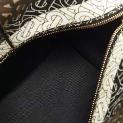 Burberry Brown TB Monogram Coated Canvas and Leather Cube Bowling Bag