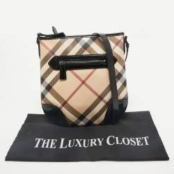Burberry Beige/Black Supernova Check PVC Dryden Crossbody Bag