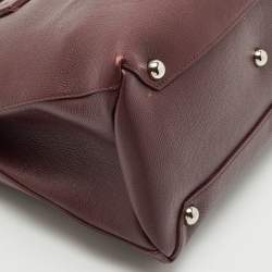 Burberry Burgundy Leather Medium Crimson Banner Tote