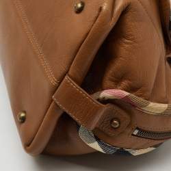 Burberry Brown Leather Double Pocket Satchel