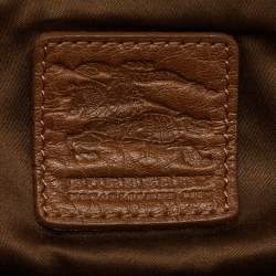 Burberry Brown Leather Double Pocket Satchel