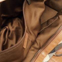 Burberry Brown Leather Double Pocket Satchel