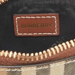 Burberry Brown/Beige House Check Coated Canvas and Leather Zip Card Case