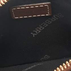 Burberry Brown/Beige House Check Coated Canvas and Leather Zip Card Case