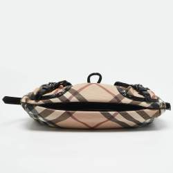 Burberry Beige/Black Nova Check PVC and Patent Leather Front Pocket Bag