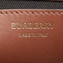 Burberry Dark Birch Brown Giant E-Check Canvas and Leather Note Crossbody Bag