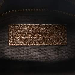 Burberry Metallic Leather and Suede Alchester Bowler Bag