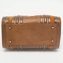 Burberry Metallic Leather and Suede Alchester Bowler Bag