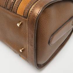 Burberry Metallic Leather and Suede Alchester Bowler Bag
