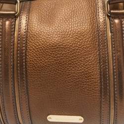 Burberry Metallic Leather and Suede Alchester Bowler Bag