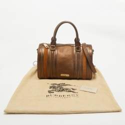 Burberry Metallic Leather and Suede Alchester Bowler Bag