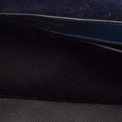 Burberry Navy Blue Quilted Velvet Small Lola Chain Shoulder Bag