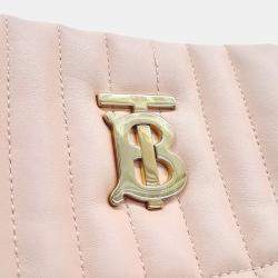 Burberry Pink Leather Lola Bucket Shoulder Bag Small