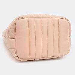 Burberry Pink Leather Lola Bucket Shoulder Bag Small