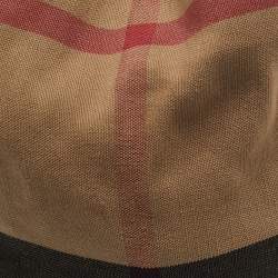 Burberry Brown/Beige House Check Canvas Leather Susanna Bucket Bag