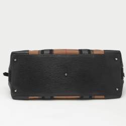 Burberry Brown/Black House Check Canvas and Leather Duffel Bag