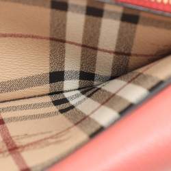 Burberry Pink/Beige Haymarket PVC and Leather Loxley Crossbody Bag