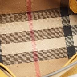 Burberry Yellow Leather Small Buckle Tote