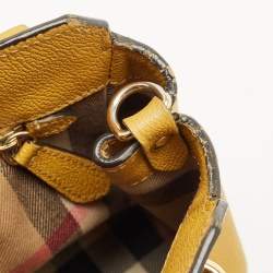 Burberry Yellow Leather Small Buckle Tote