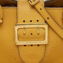 Burberry Yellow Leather Small Buckle Tote