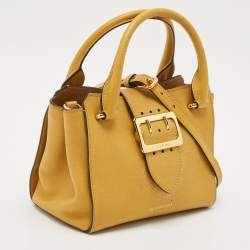Burberry Yellow Leather Small Buckle Tote