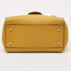 Burberry Yellow Leather Small Buckle Tote